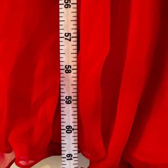 Authentic Zuhair Murad Red Silk Pleated Chiffon Gown - Picture 6 of 15